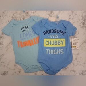 Swiggles Blue and Orange Bodysuit Set